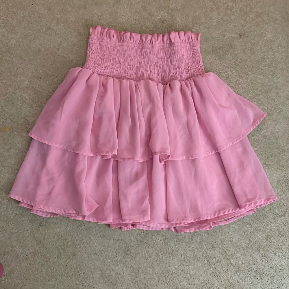 SHEIN Adult Ruffled bubblegum pink skort